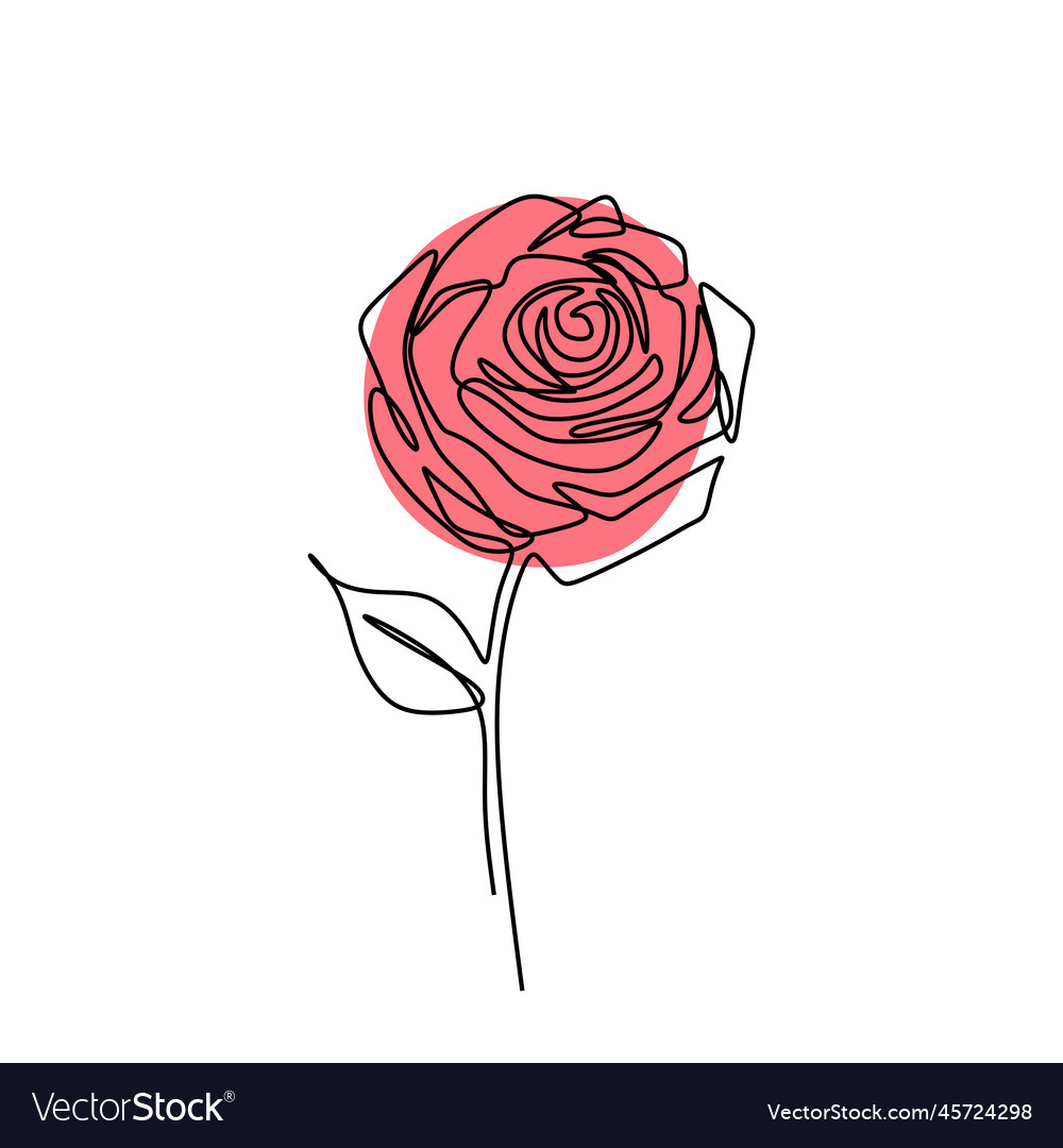 Rose one line drawing minimalist design