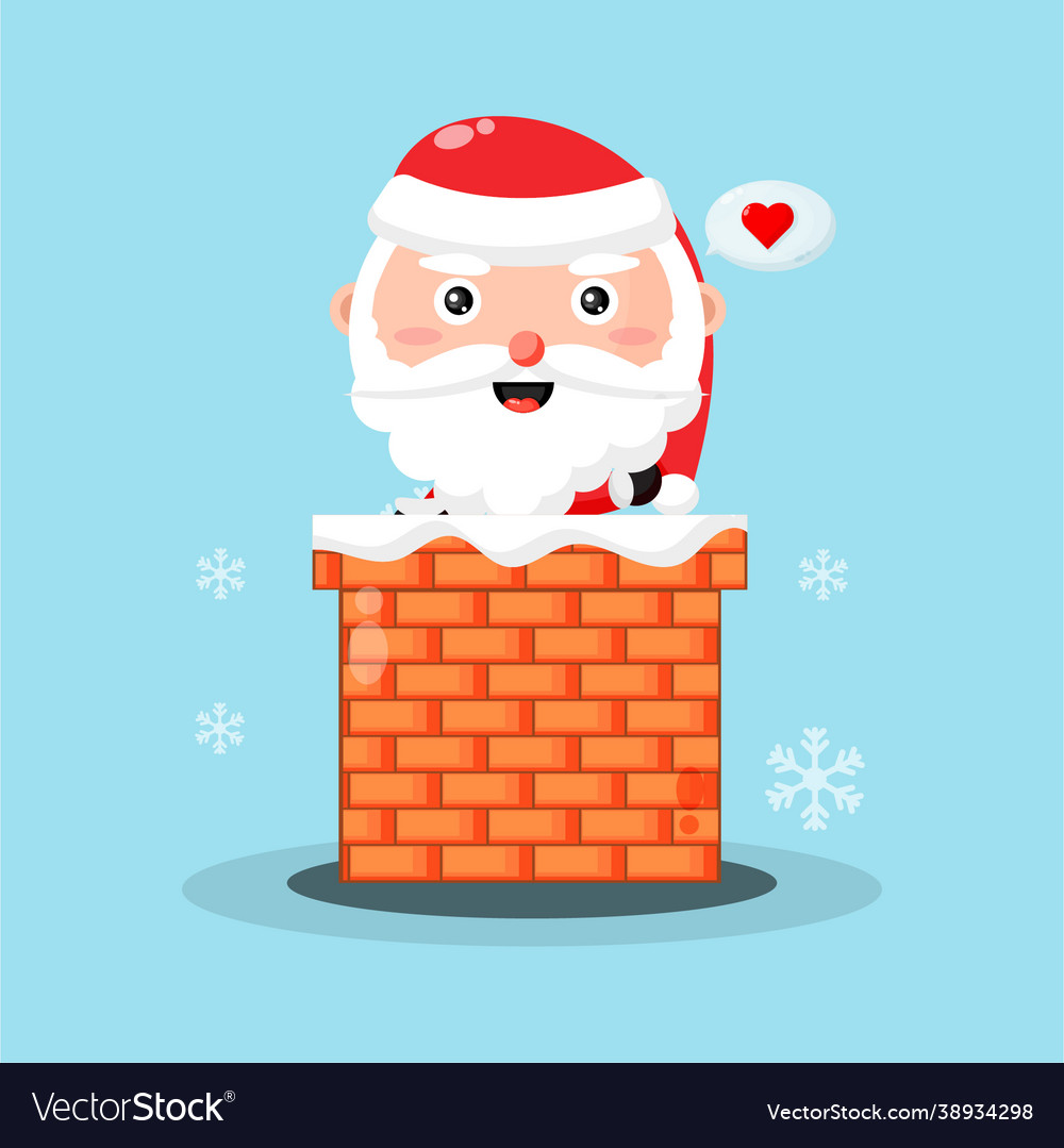 Santa claus on a chimney