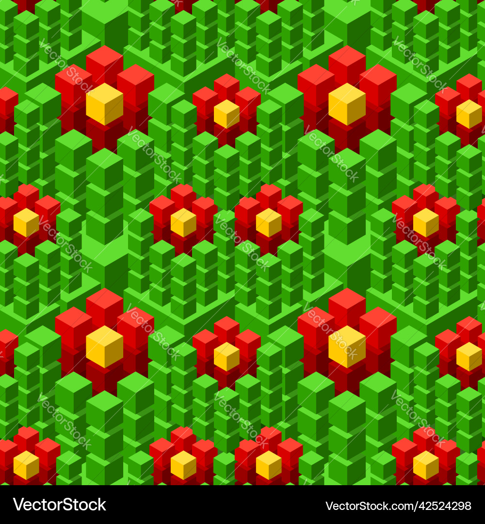 Seamless pattern with geometric cubes colorful Vector Image