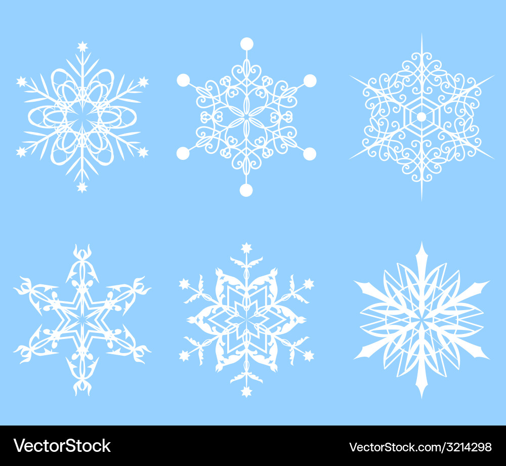 Set snowflakes Royalty Free Vector Image - VectorStock