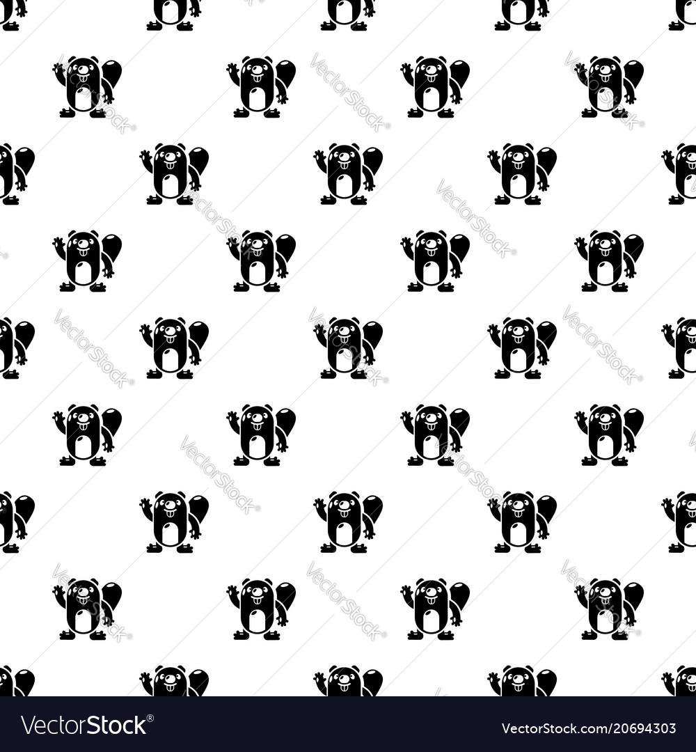 Beaver pattern seamless Royalty Free Vector Image