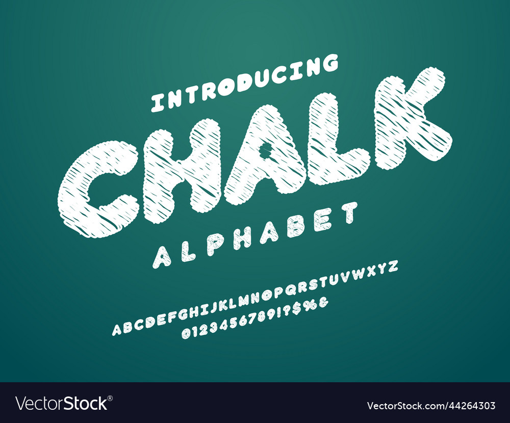 Chalk board font Royalty Free Vector Image - VectorStock