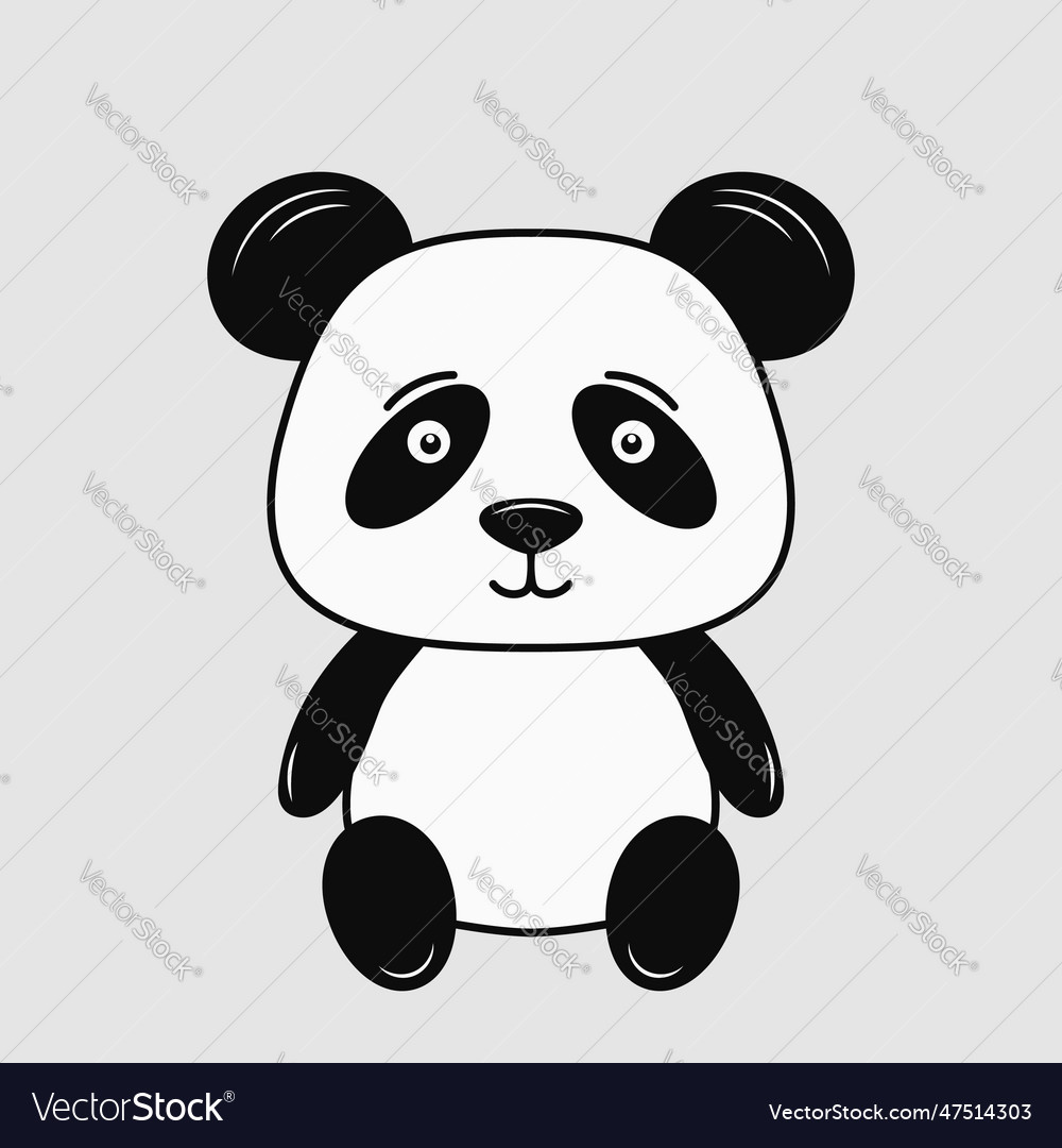 Cute panda sitting Royalty Free Vector Image - VectorStock