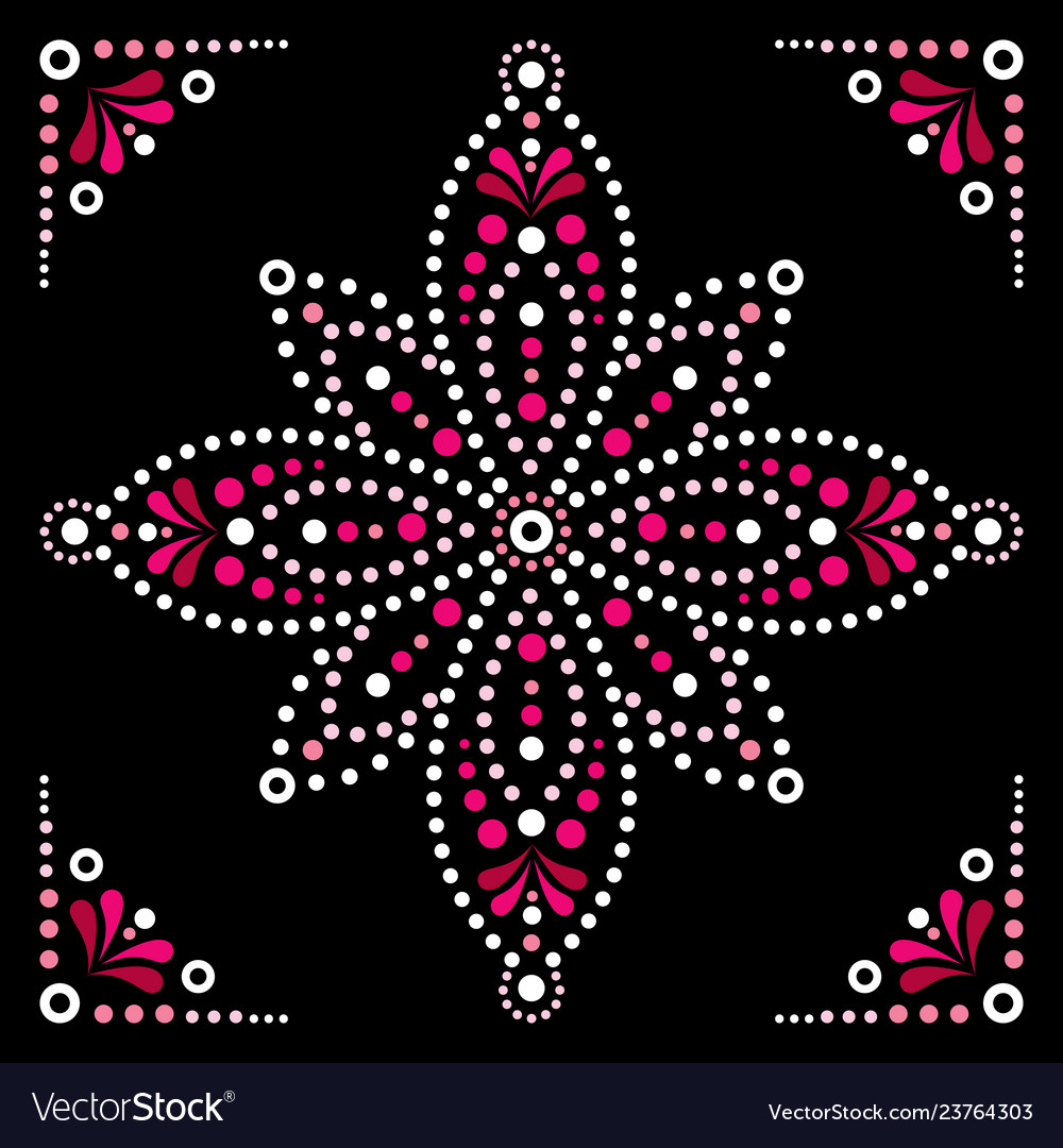 Dot art ethnic mandala traditional design Vector Image