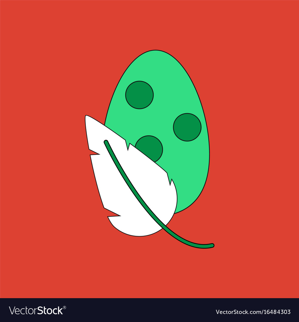 Flat icon design collection egg and leaf