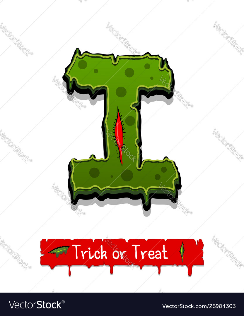 Halloween green color comic horror zombie font