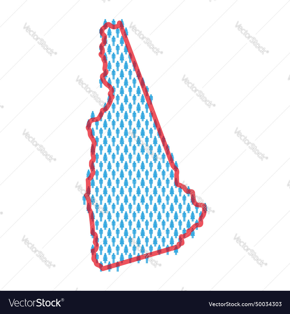 Neue hampshire Bevölkerung Karte Stick Zahlen Menschen