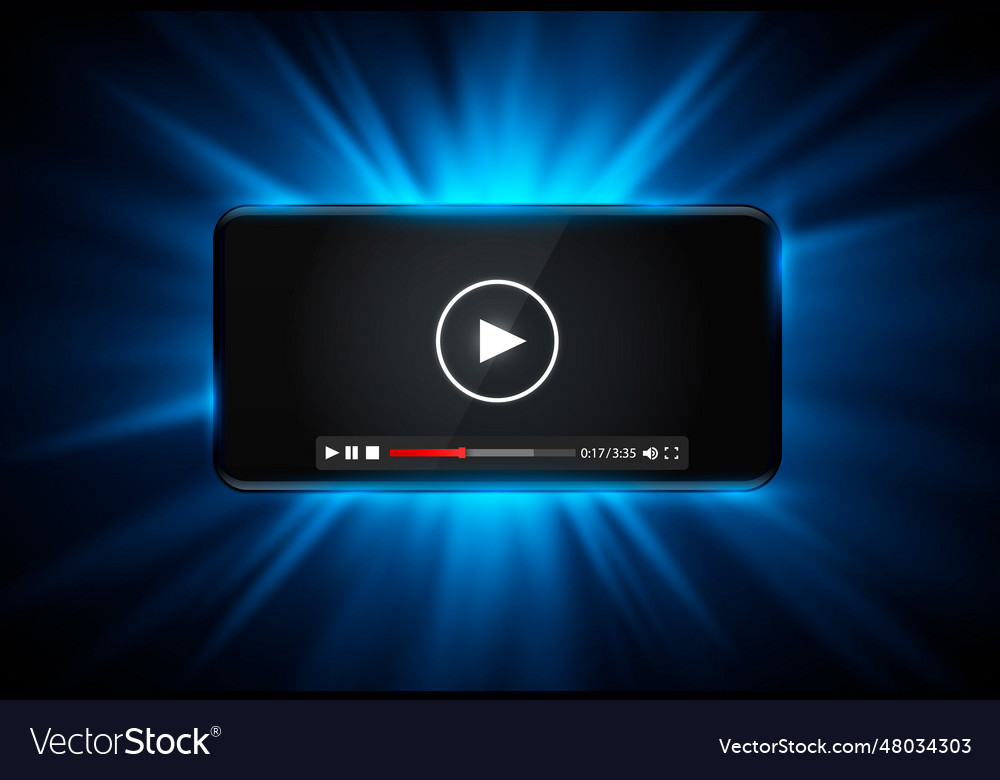 Phone with a video screen Royalty Free Vector Image