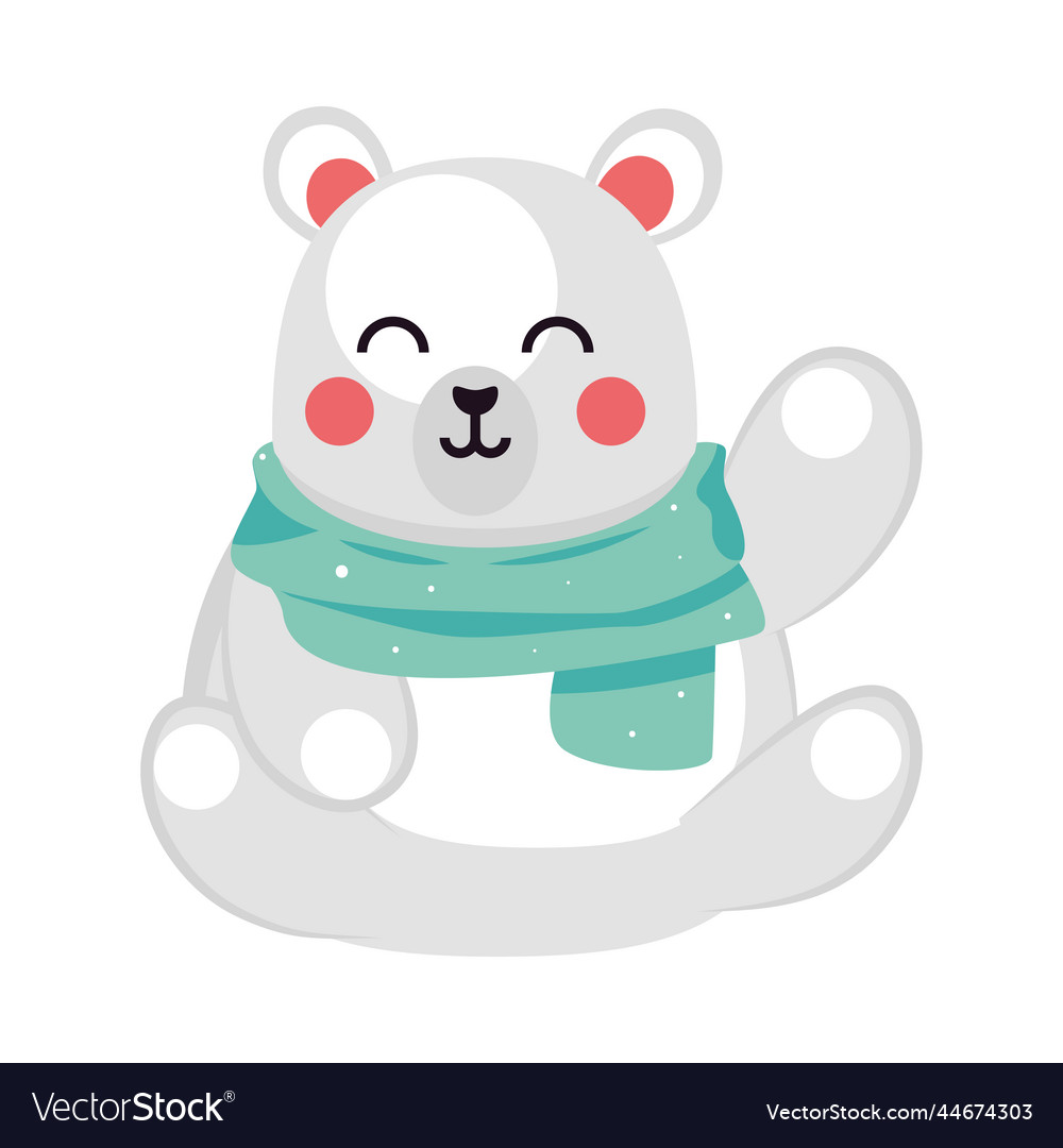 Polar bear christmas character