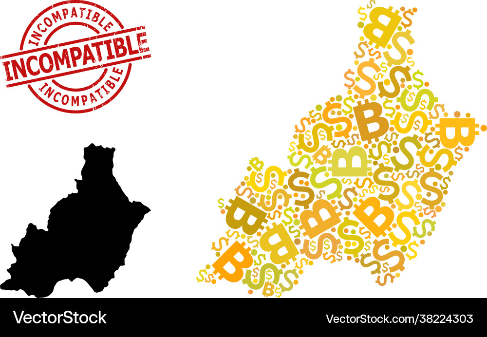 Textured incompatible stamp seal with money Vector Image