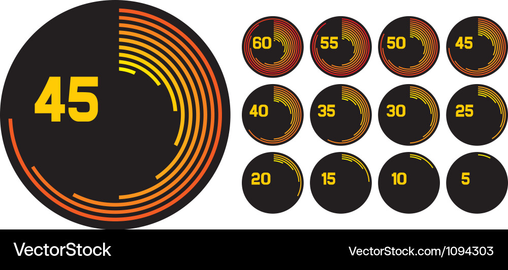 Timers icons - clock set Royalty Free Vector Image