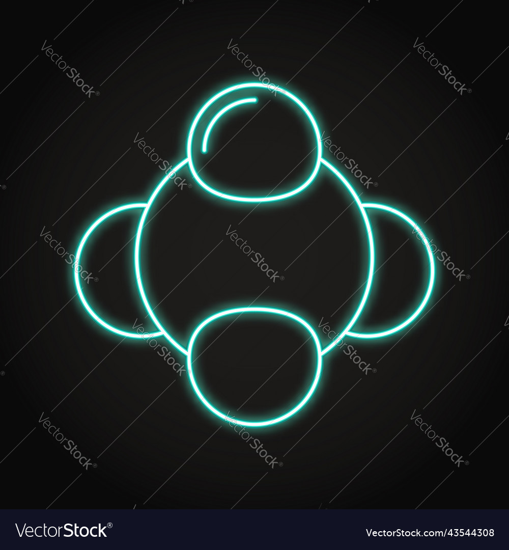 Chemical model of molecule neon icon Royalty Free Vector