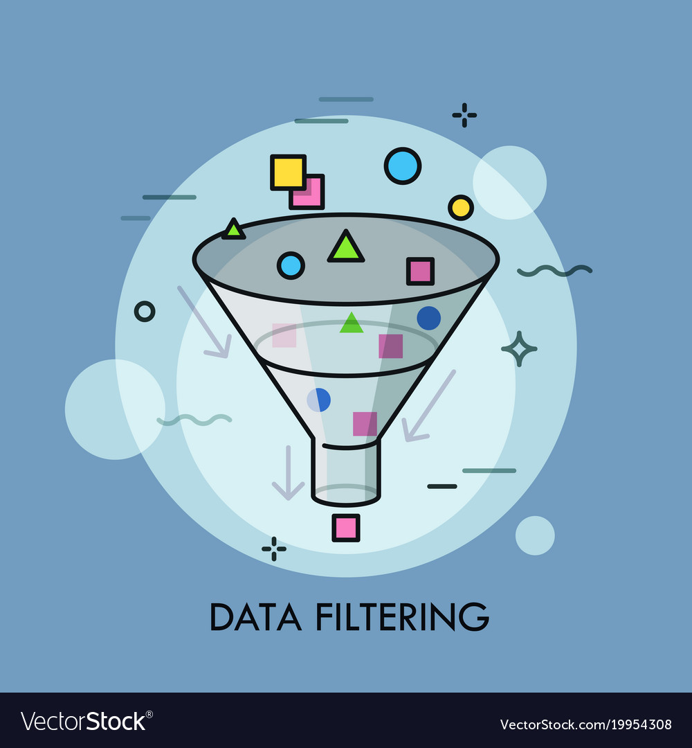 Concept digital data filtering electronic Vector Image