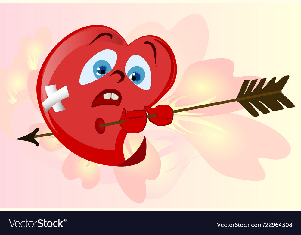 Funny red heart to valentines day emoji eps10 Vector Image