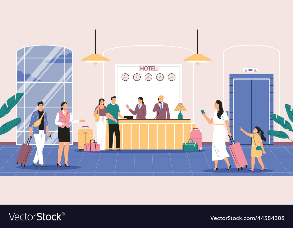 Hotel Reception Royalty Free Vector Image - Vectorstock