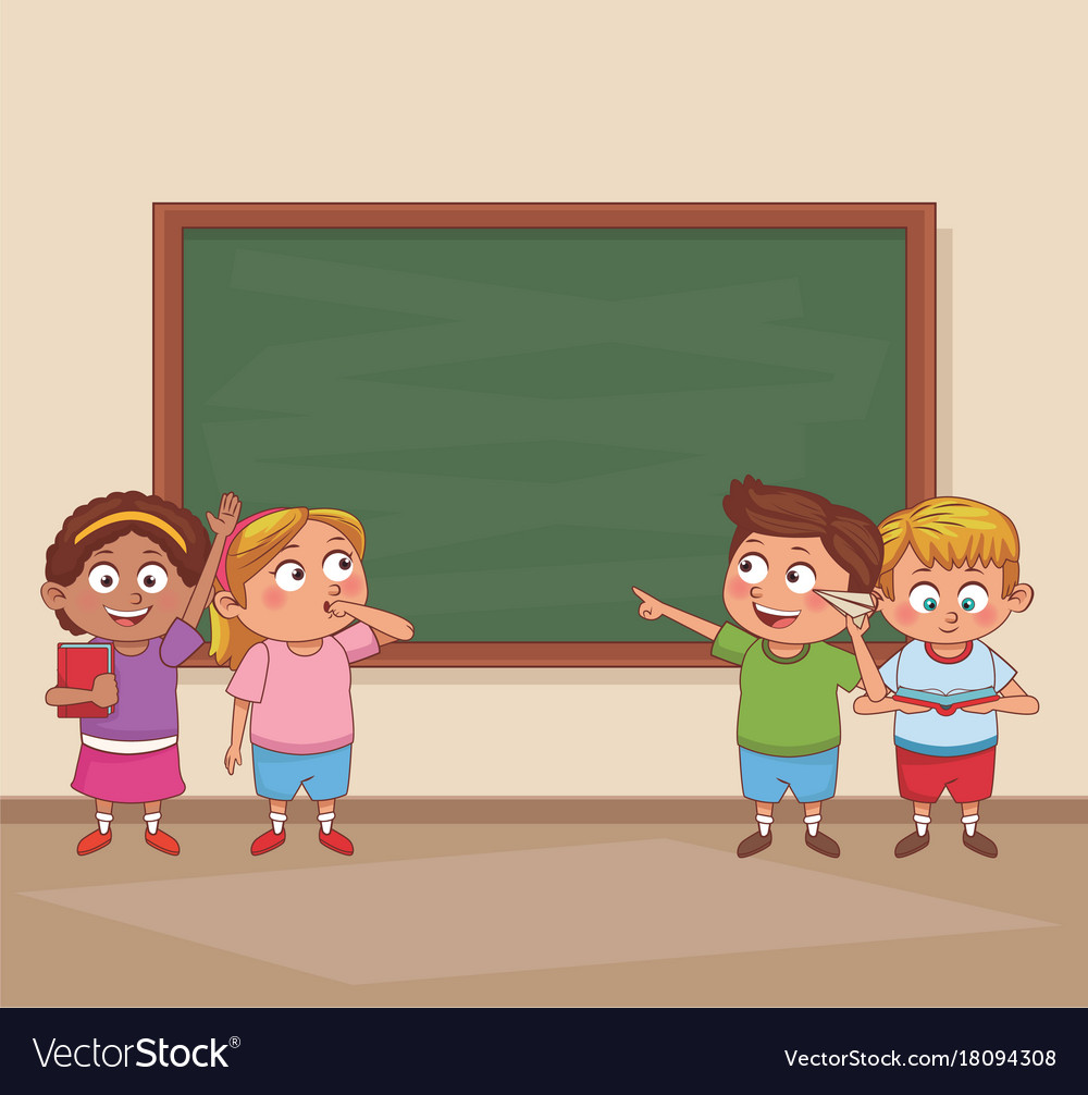 Kids in classroom Royalty Free Vector Image - VectorStock