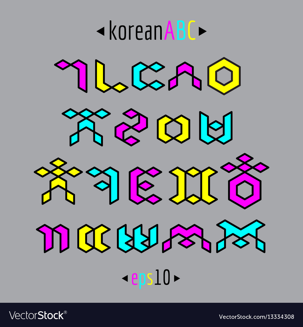 Korean alphabet set