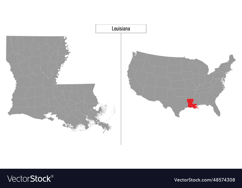 Map of louisiana state united states