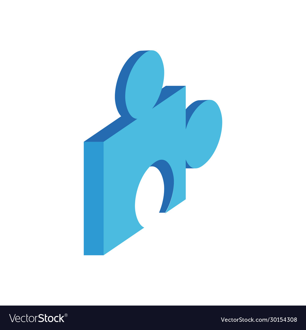 Puzzle game isometric style icon