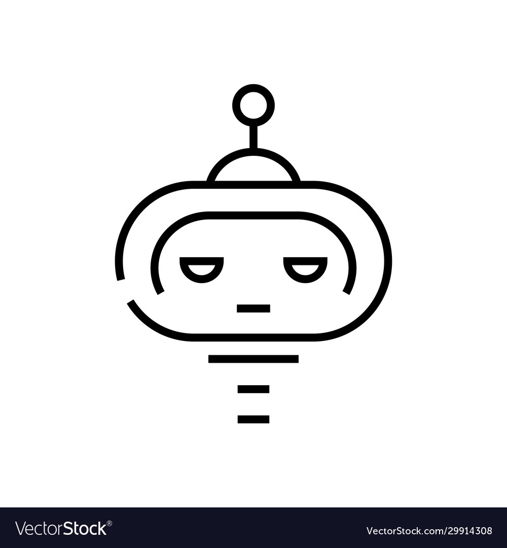 Robot machine line icon concept sign outline Vector Image