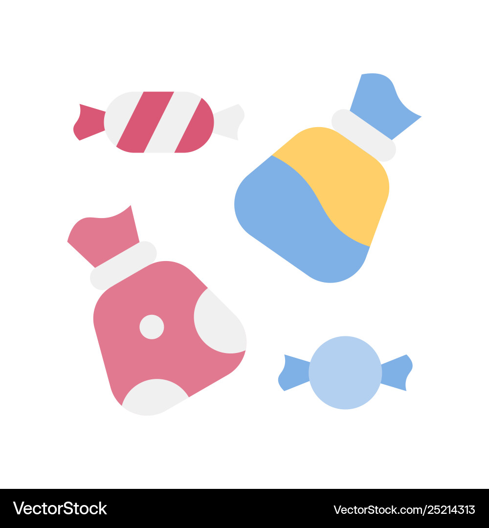 Candy bag isolated flat stye icon Royalty Free Vector Image