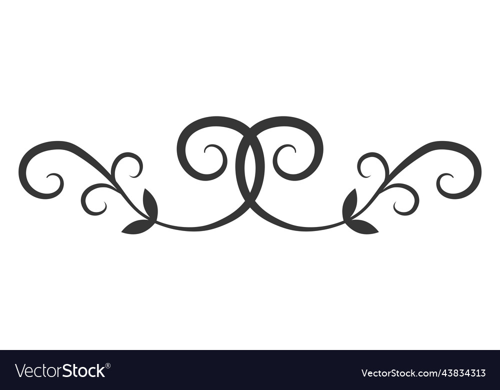 Curled Branch Decorative Divider Page Ornate Vector Image