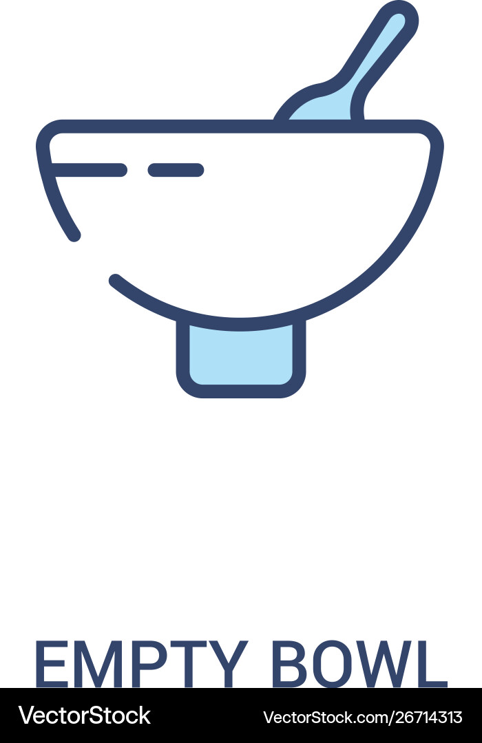 Empty bowl concept 2 colored icon simple line Vector Image