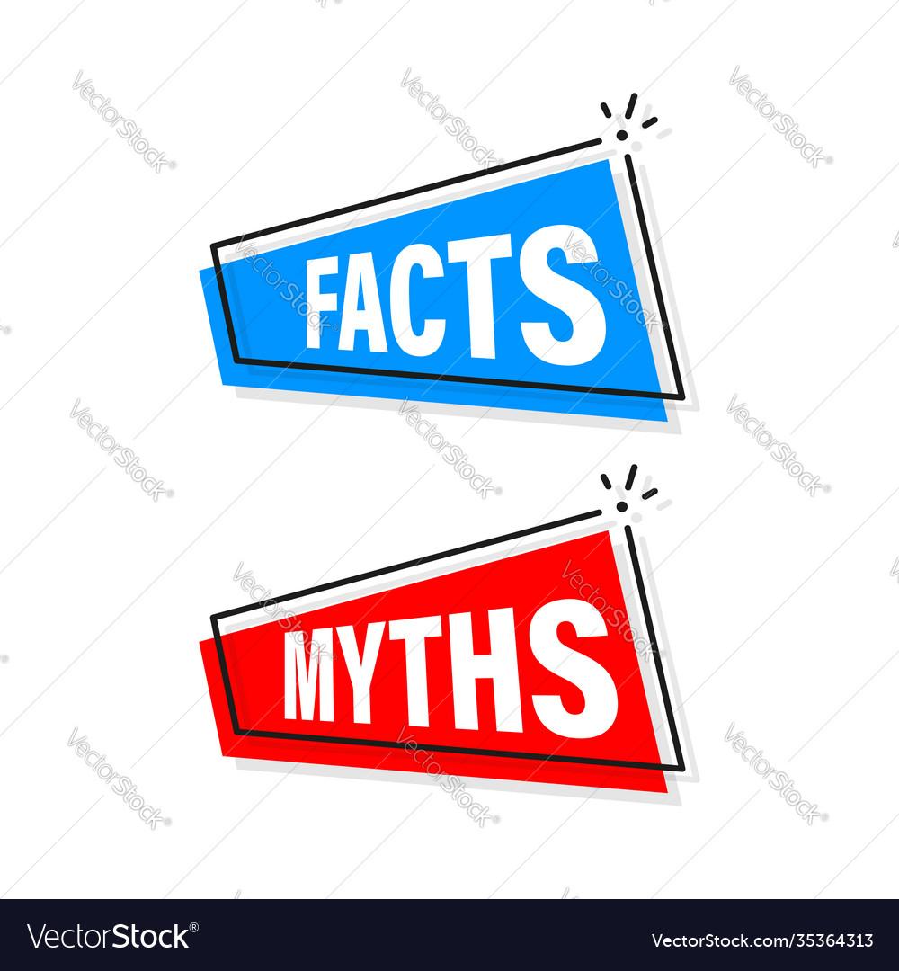 Facts and myths bubble isolated on white Vector Image