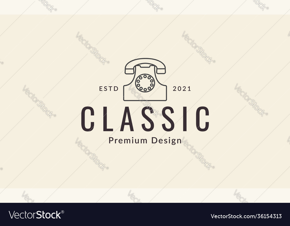 Old telephone classic lines logo symbol icon