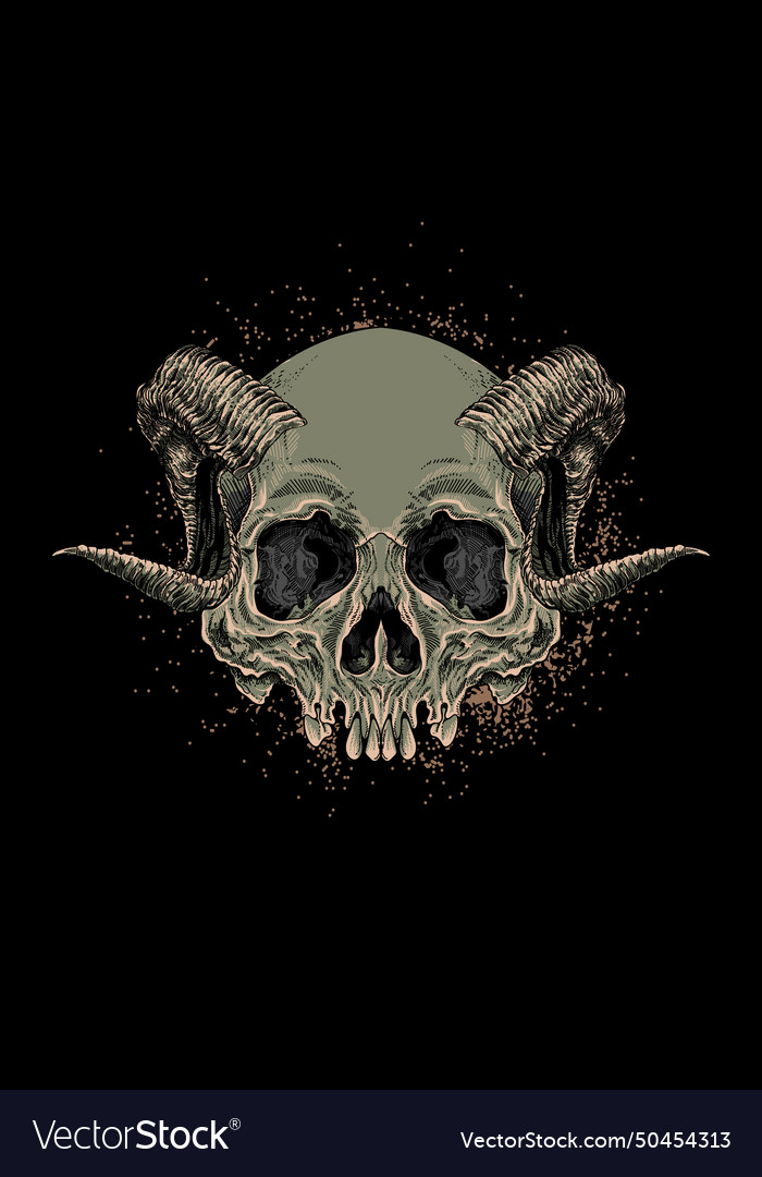 Skull with horn Royalty Free Vector Image - VectorStock