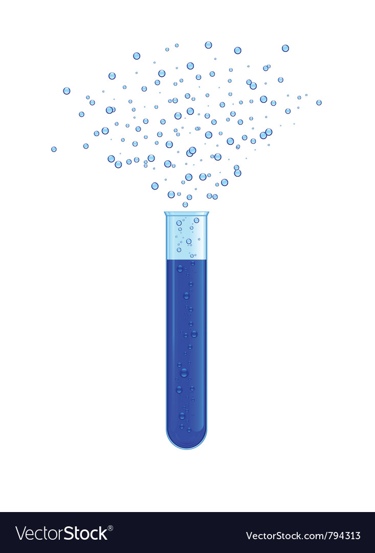 Test tube with blue liquid