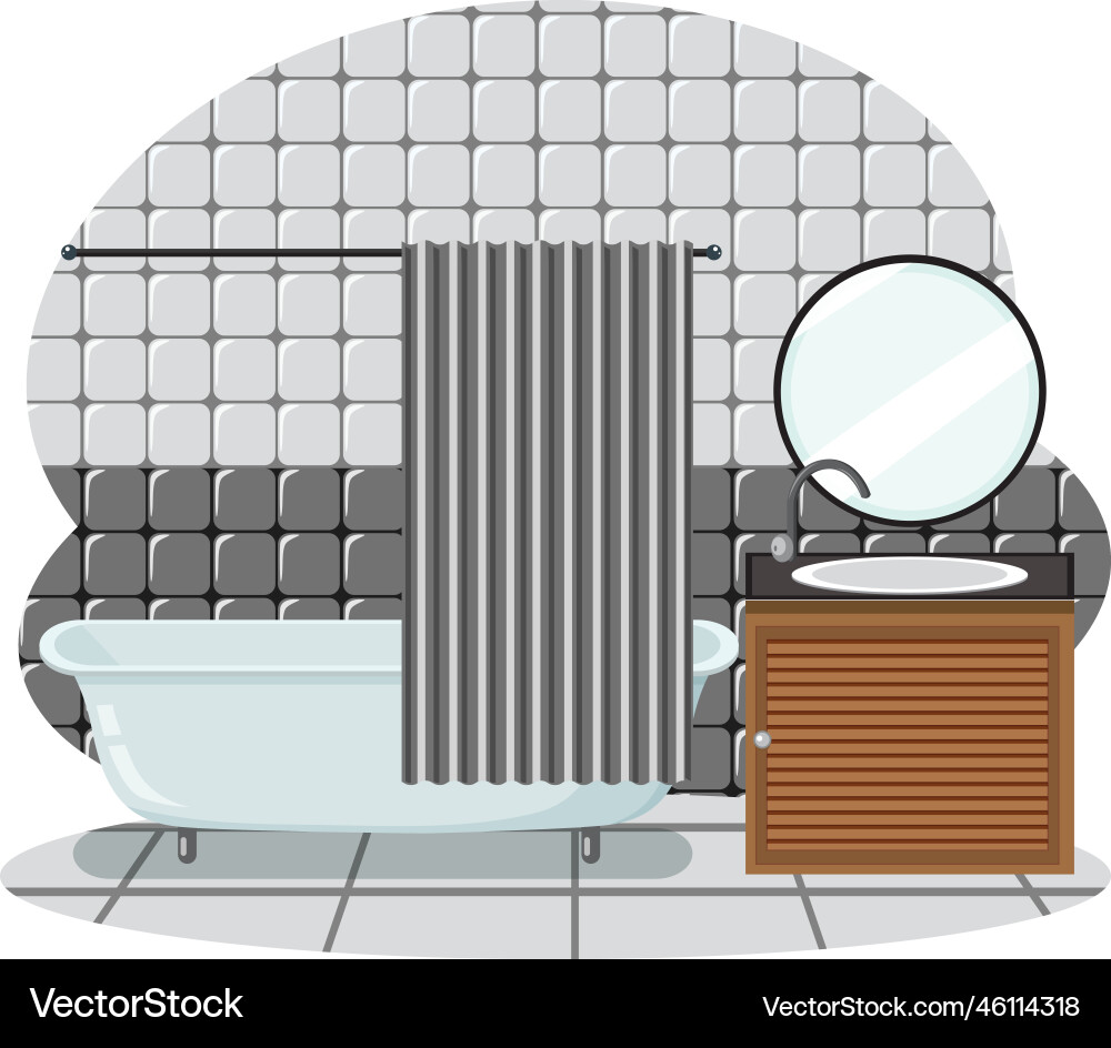 Bathroom with sink scene isolated Royalty Free Vector Image