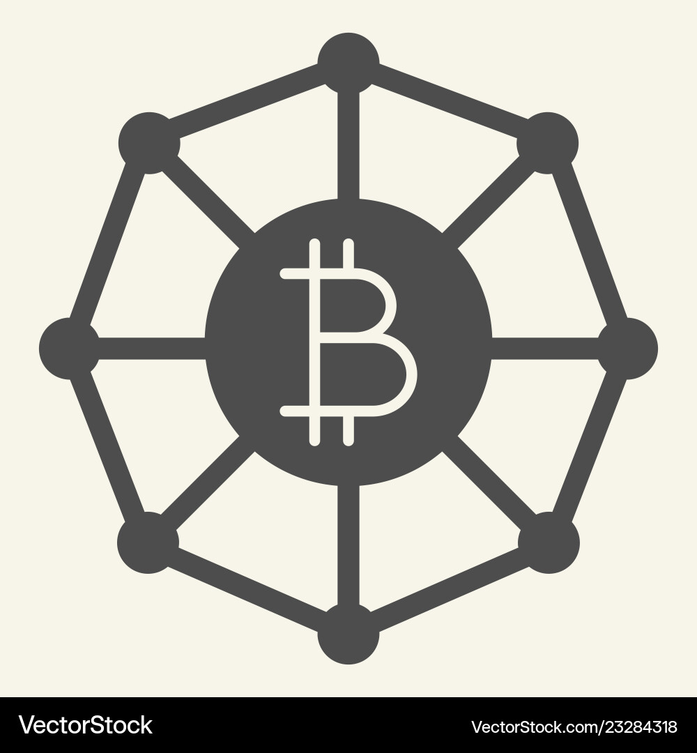 Blockchain world solid icon cryptocurrency Vector Image