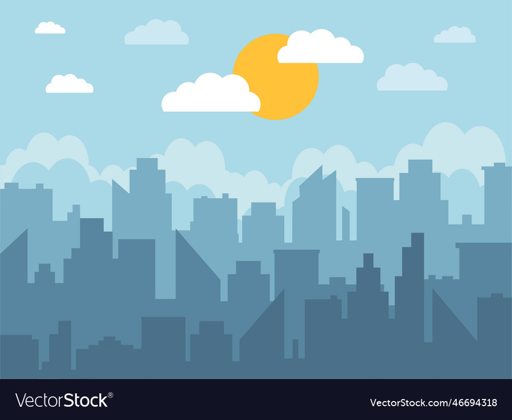 City silhouette in sky Royalty Free Vector Image