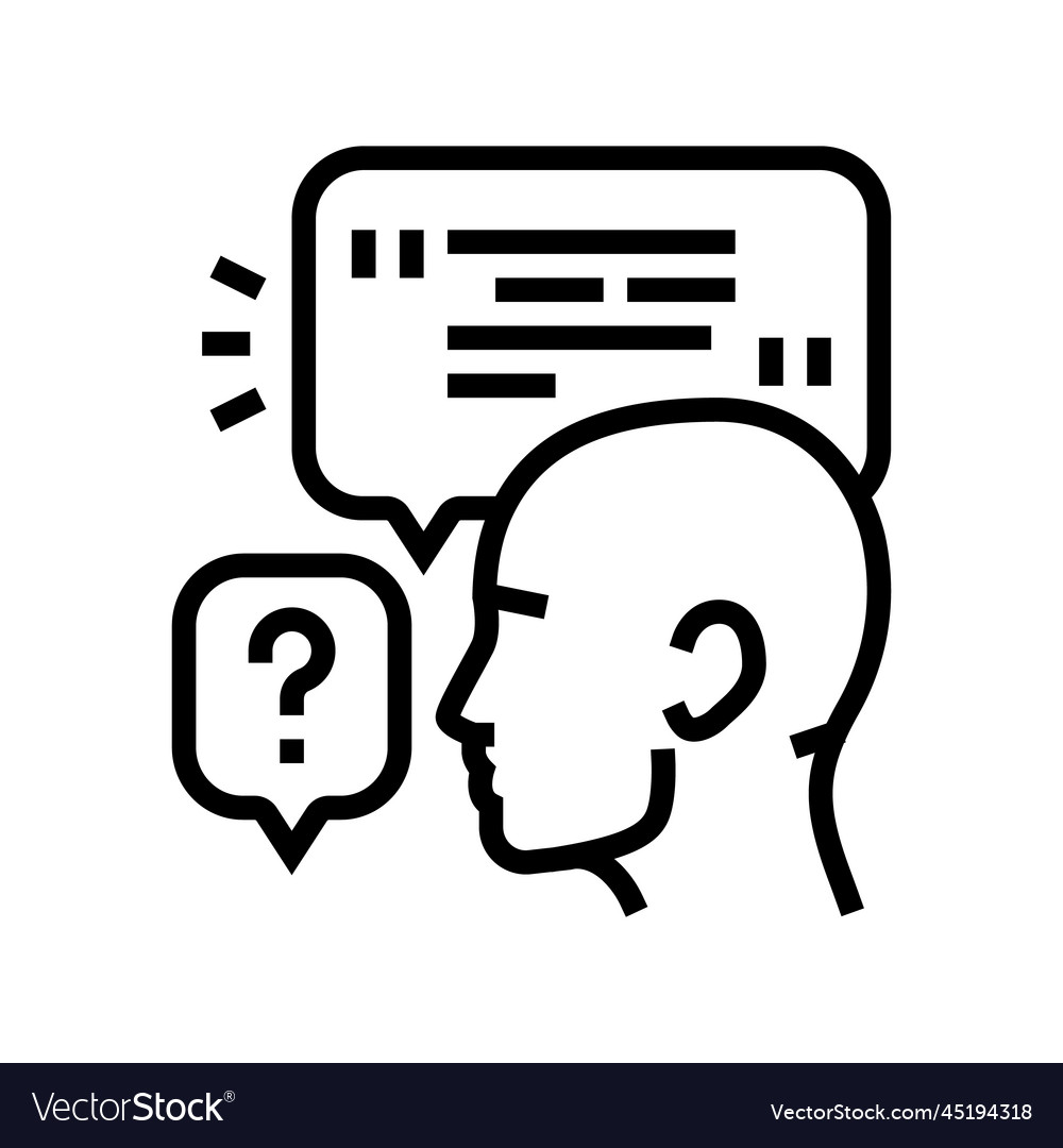 Convversation customer testimonial line icon Vector Image