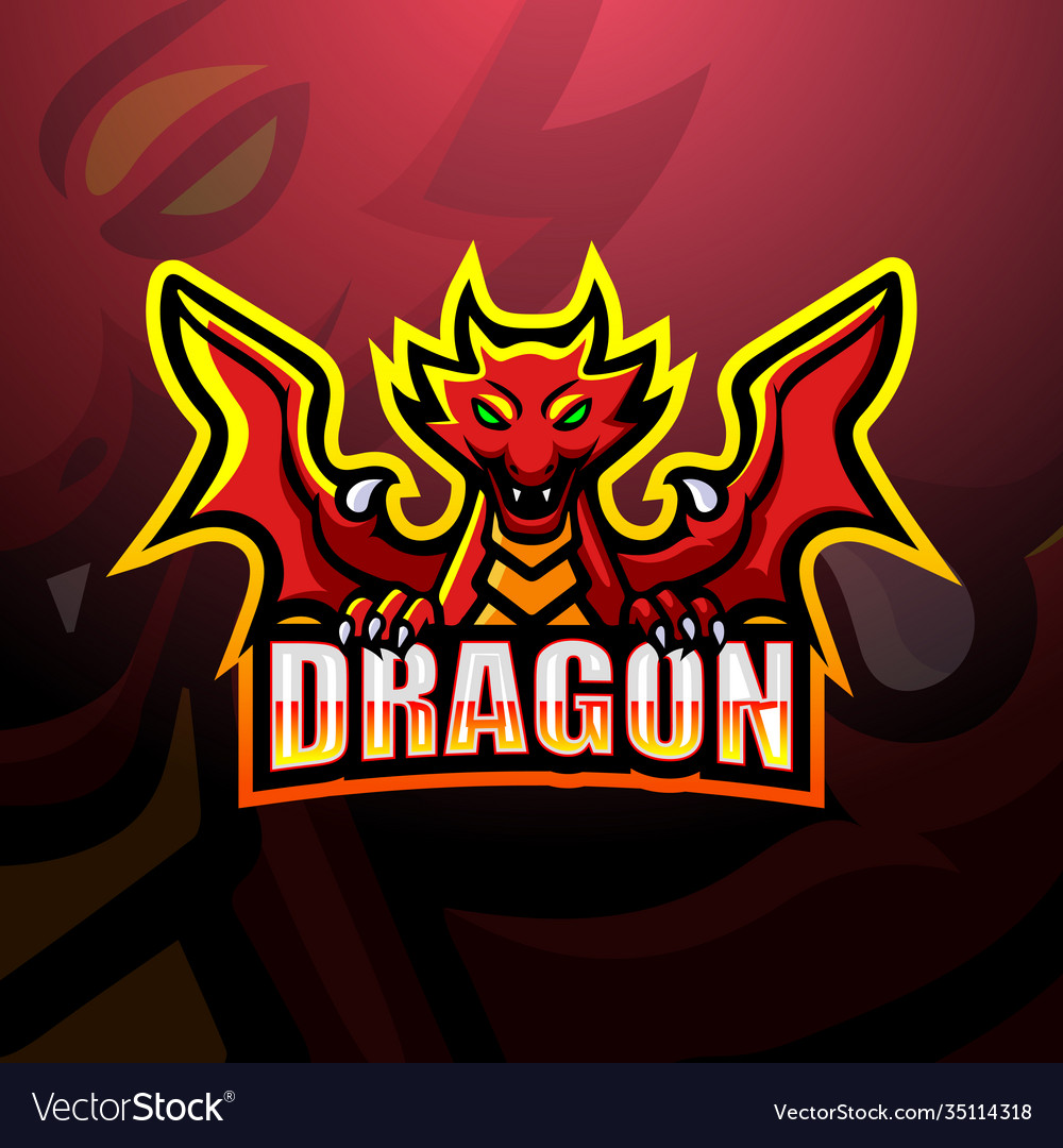 Dragon mascot esport logo design