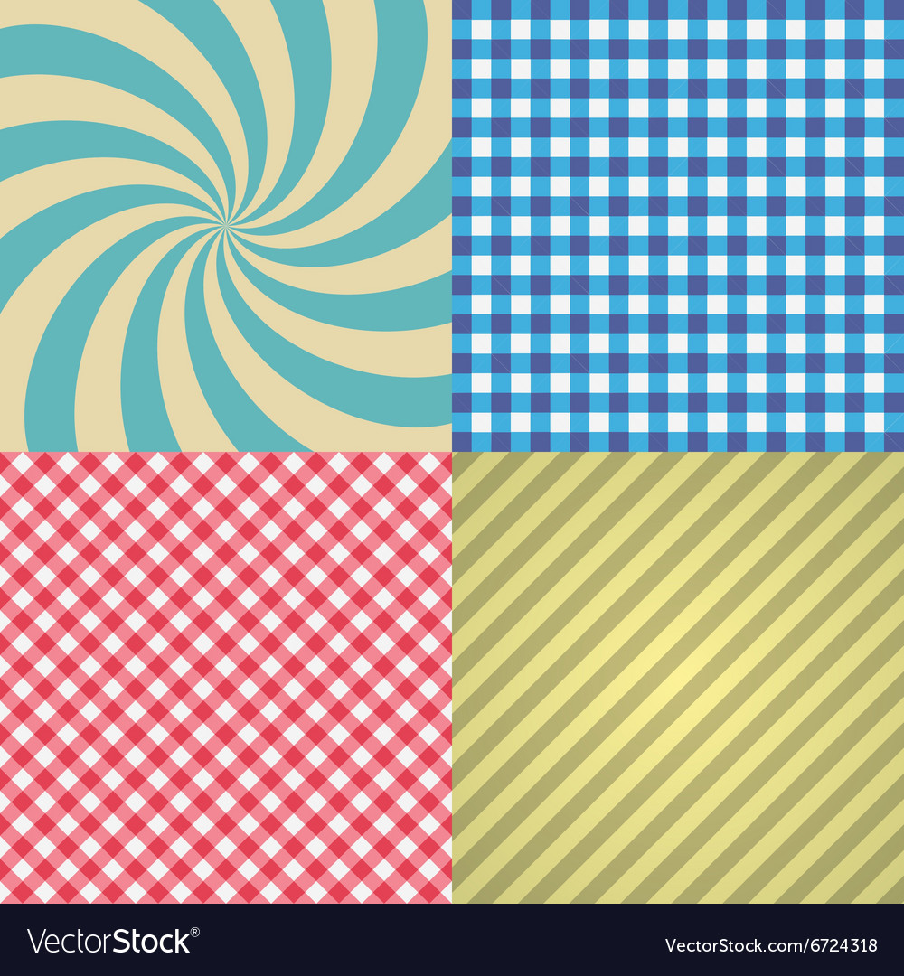 Four types of retro texture and patterns eps10 Vector Image
