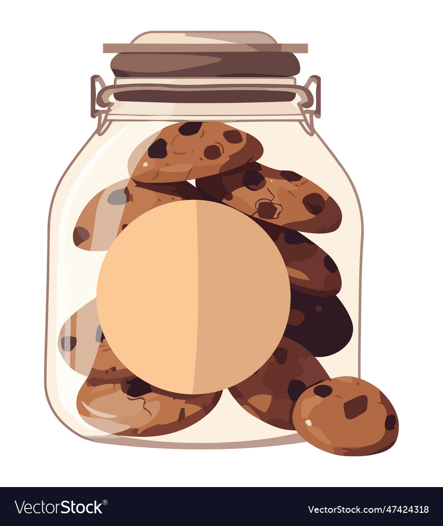 Gourmet chocolate cookies jar Royalty Free Vector Image