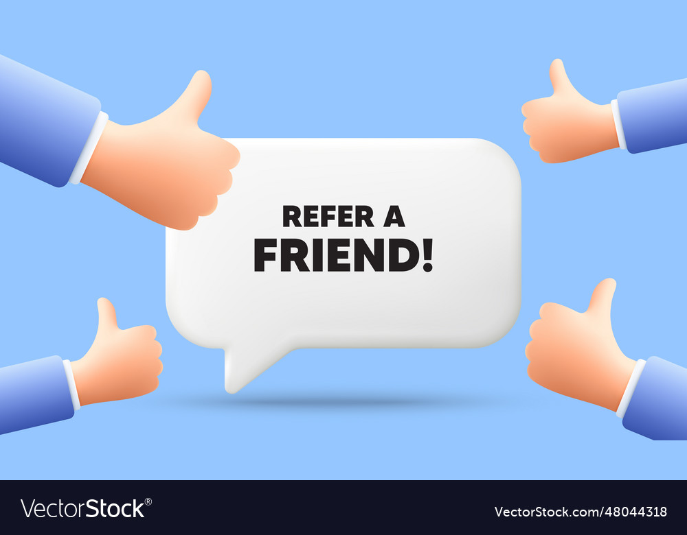 Refer a friend symbol referral program sign 3d