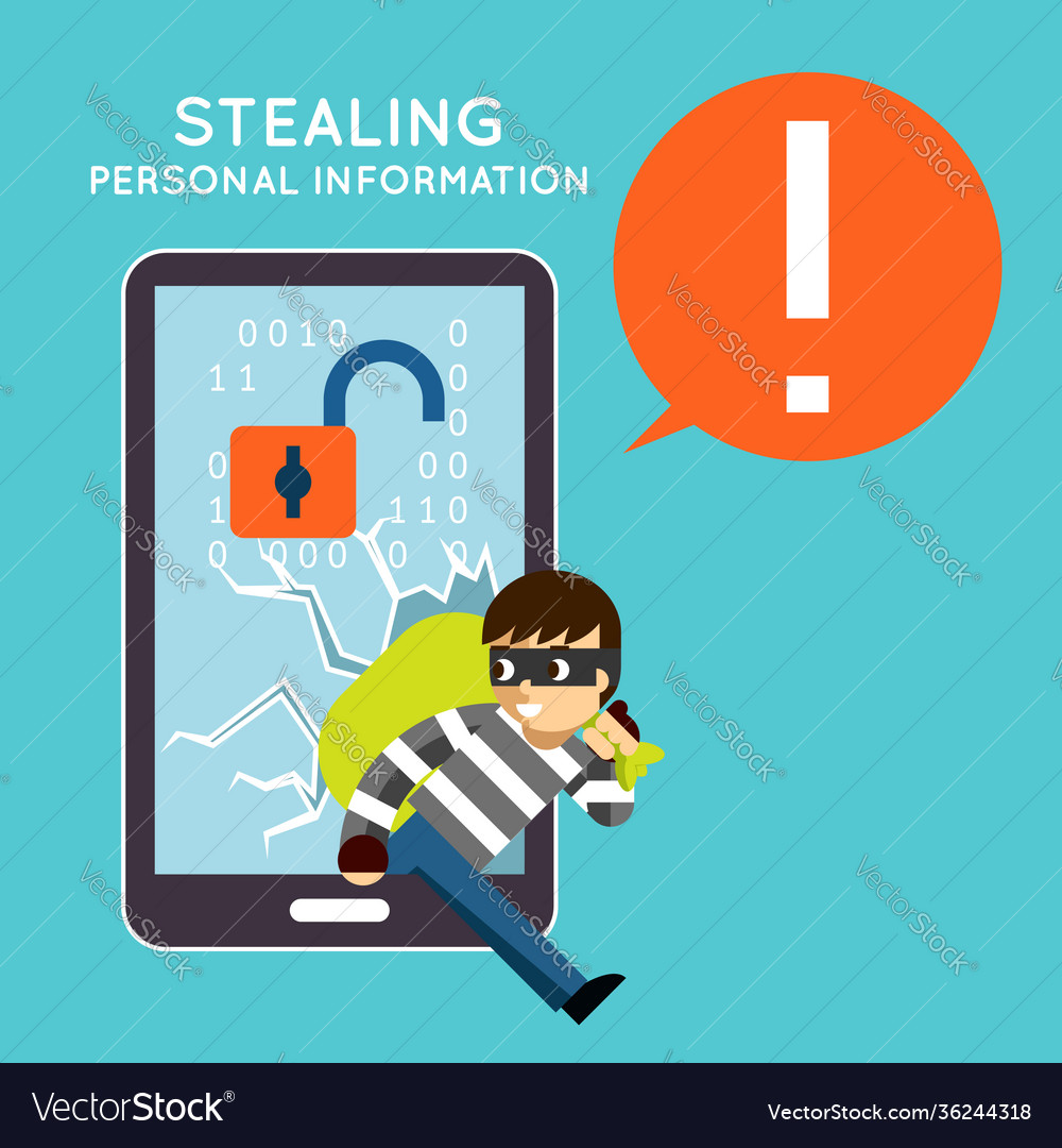 Stealing personal information from your mobile Vector Image