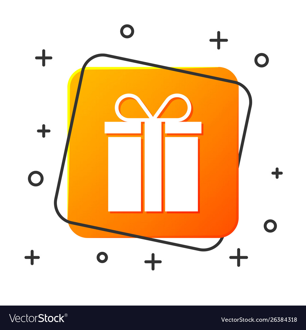 White gift box icon isolated on background