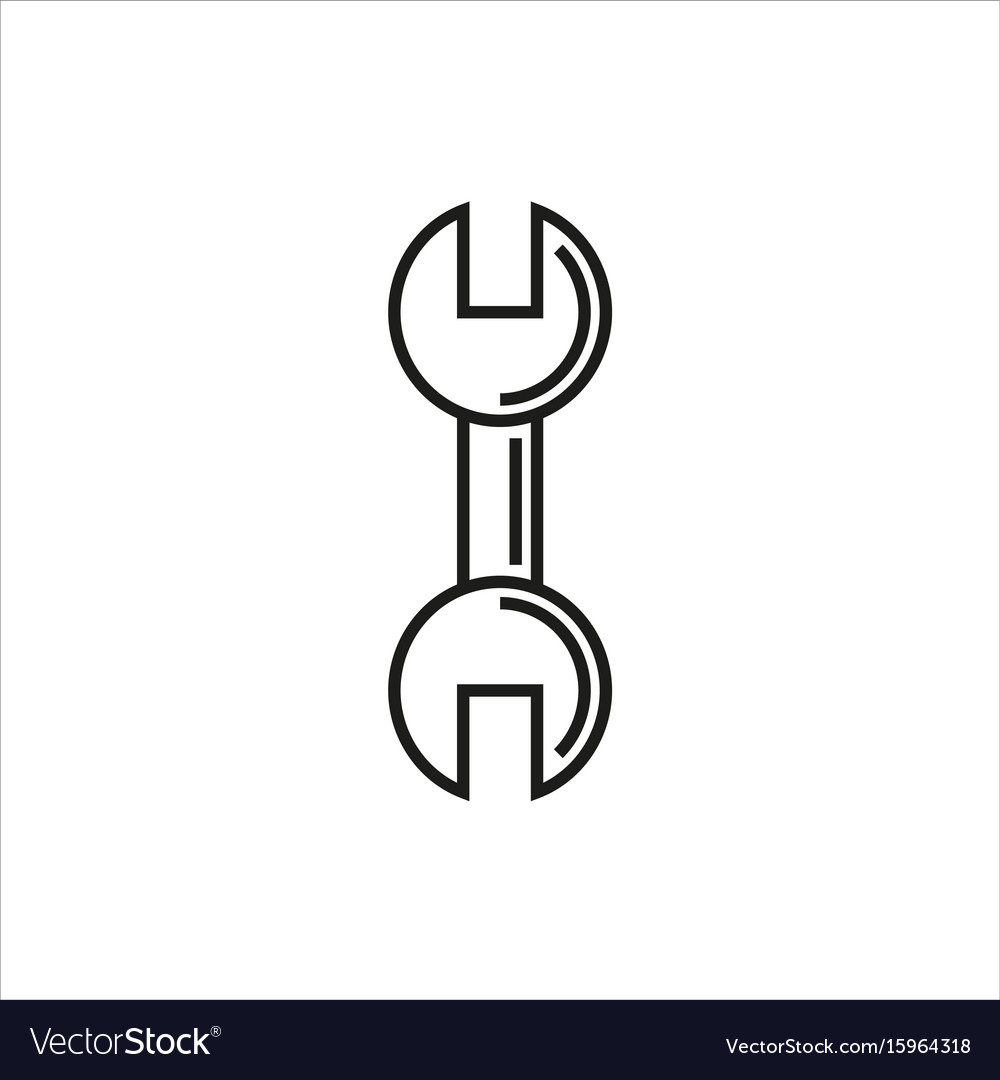 Wrench icon on white background