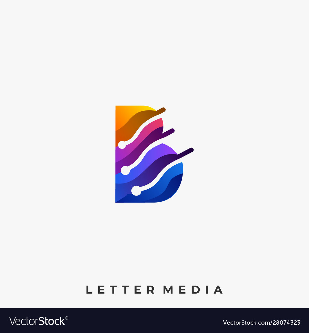 Abstract letter b colorful design template