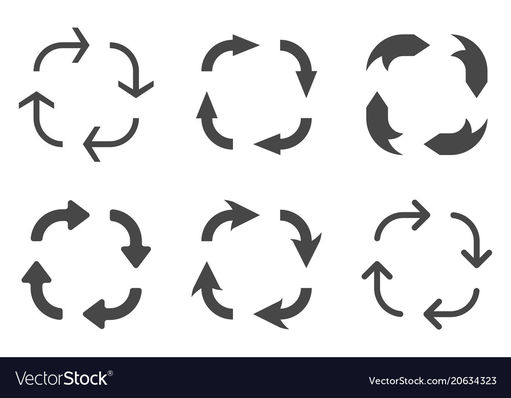 Arrows in circular motion arrow combinations