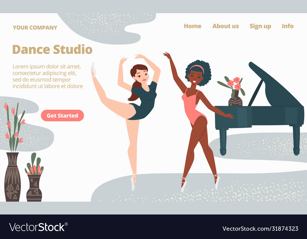 Ballet school dance studio landing web page