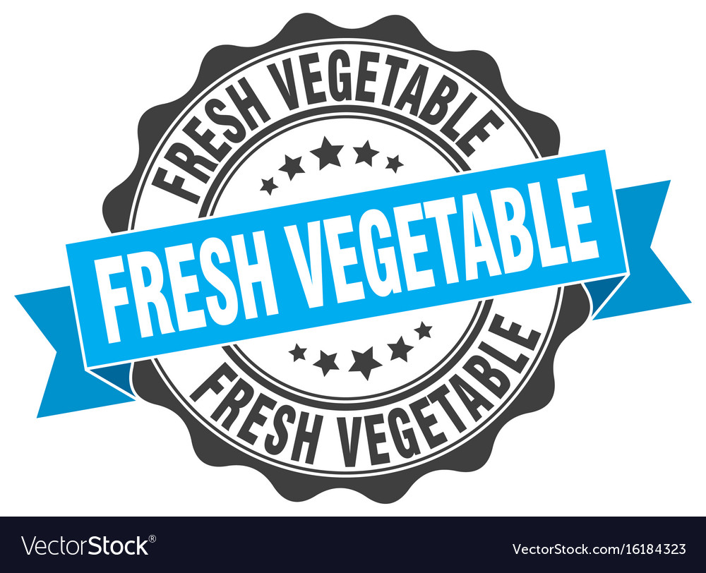 Fresh vegetable stamp sign seal