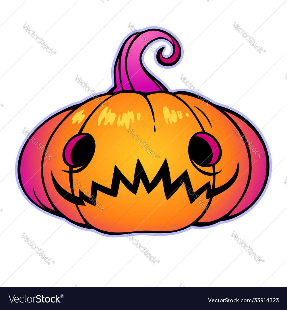 Pumpkin Cut Creepy Faces Set Stock Illustration - Download Image