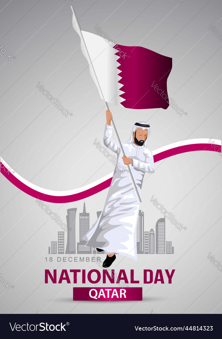 Happy national day qatar template design arab Vector Image