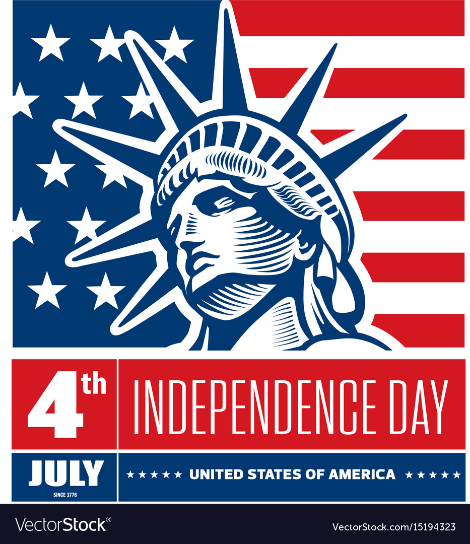 Liberty statue head - independence day usa Vector Image