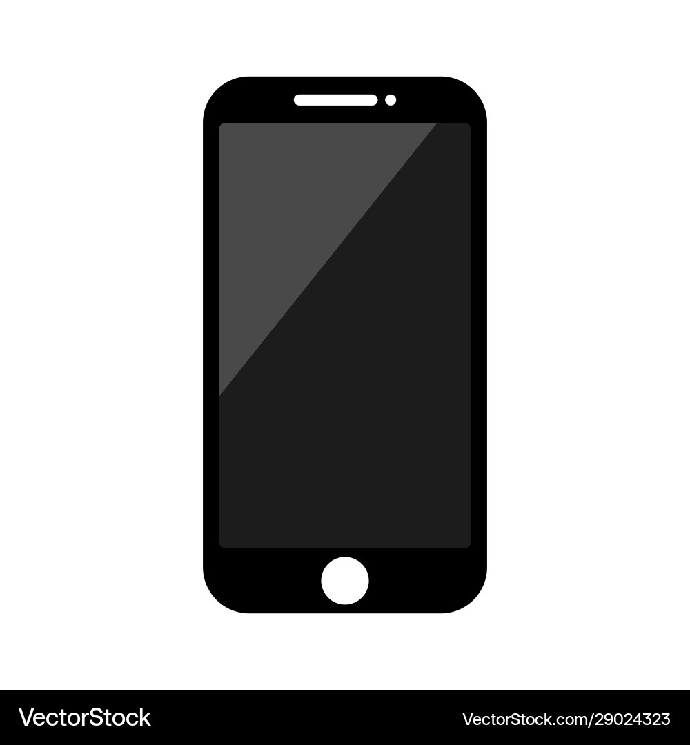 Mobile phone with a blank screen and flat style Vector Image